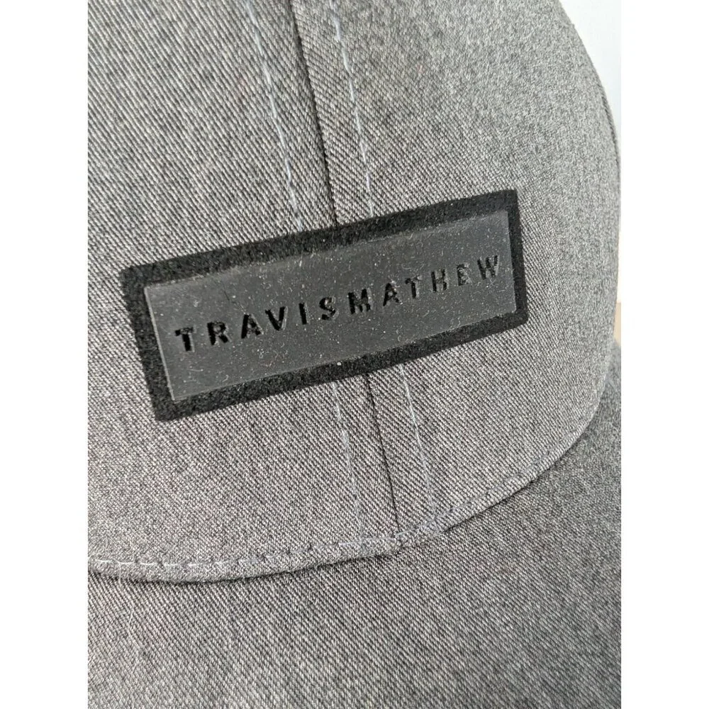 Travis Mathew Slate Gray Golf Baseball Cap Flexfit 110 Punch Adjustable Buckle
